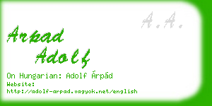 arpad adolf business card